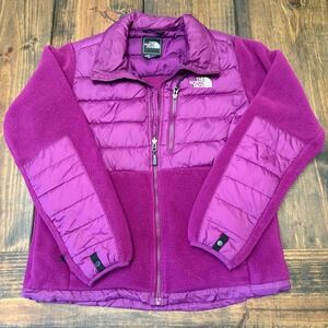 The North Face Women's M/M Purple Fleece Puffer Hybrid Jacket 550, warm, winter